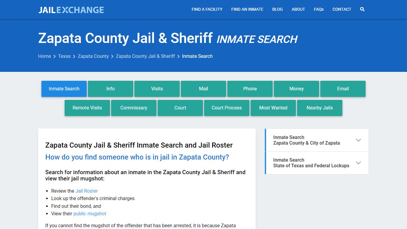 Zapata County Jail & Sheriff Inmate Search - Jail Exchange